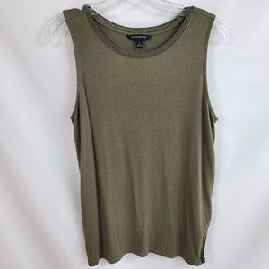 Banana Republic Size Small Sleeveless Tank Top Blouse Olive Green Dressy Long